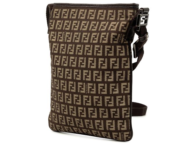 Fendi Marrone Zucchino Canvas Crossbody - vista 2