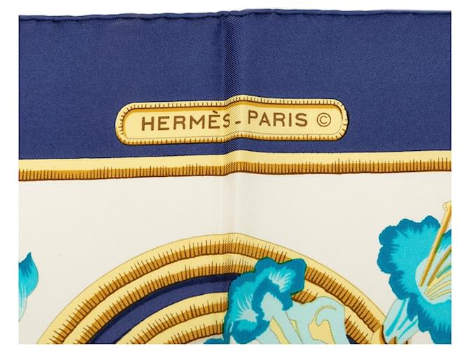 Sciarpa in seta Hermès White Caraibes 90 Bianco Bianco sporco - vista 4