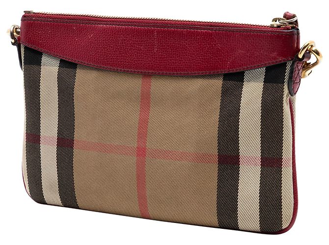 Borsa a tracolla Burberry Derby Peyton in tela House Check marrone Marrone chiaro - vista 2