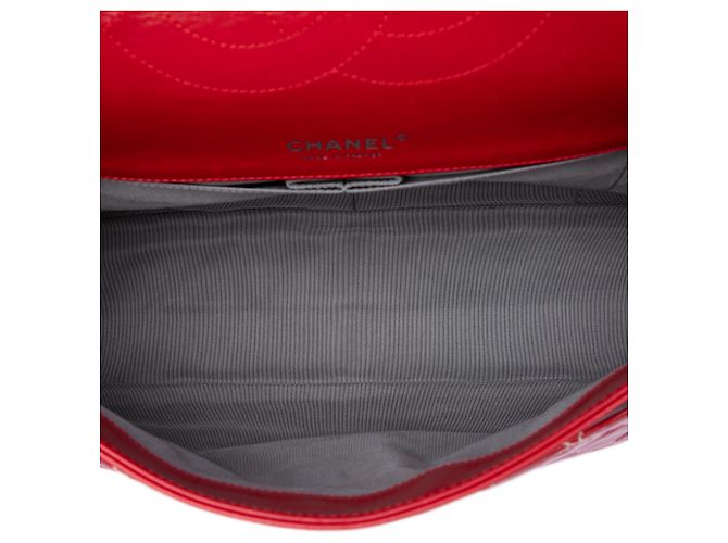 Chanel Red Quilted Glazed Calfskin Reissue 2.55 Surpique Double Flap 227 Rosso - vista 4