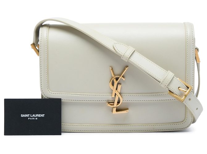 Bolsa Solferino em couro de vitelo liso branco Medium da Saint Laurent na caixa - vista 7