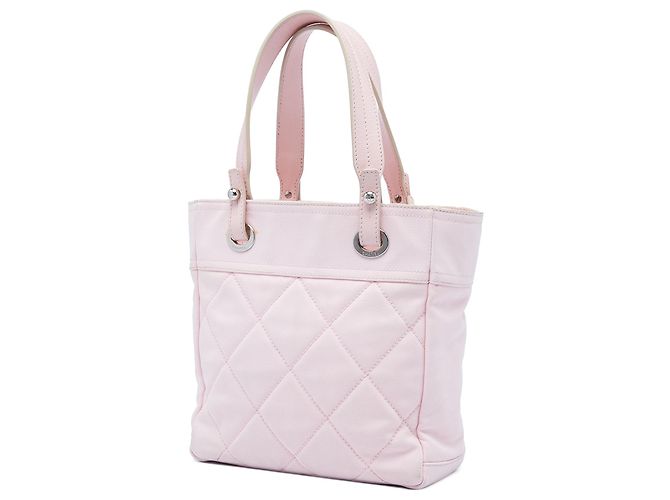 Tote Chanel Pink Small Quilted Canvas Paris Biarritz Rosa - vista 2