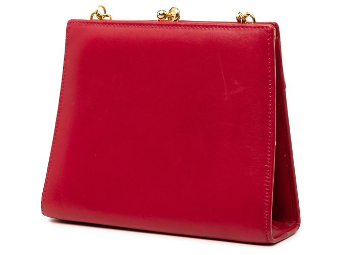 Salvatore Ferragamo Borsa a tracolla con catena Vara Bow Kiss Lock in pelle rossa Ferragamo - vista 2