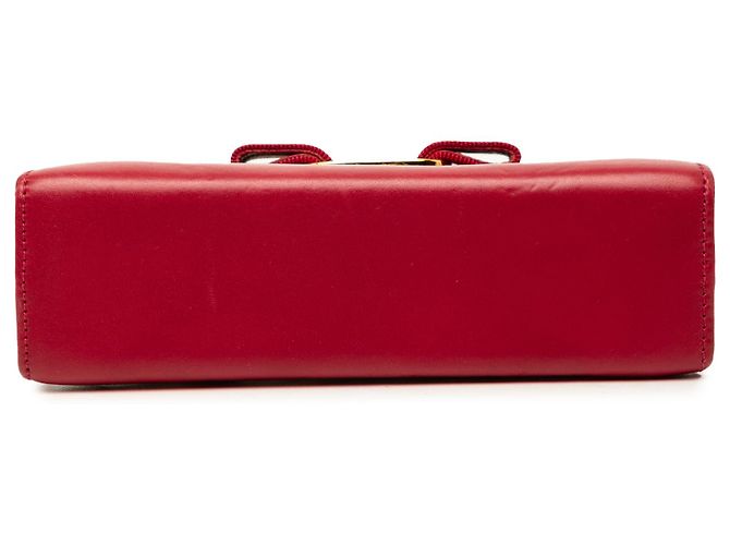 Salvatore Ferragamo Borsa a tracolla con catena Vara Bow Kiss Lock in pelle rossa Ferragamo - vista 3