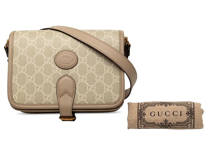 Gucci Beige Mini GG Supreme Interlocking G Crossbody - vista 8