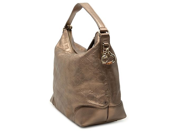 Borsa a tracolla Gucci Brown Metallic Guccissima Heart Bit Marrone Bronzo - vista 2