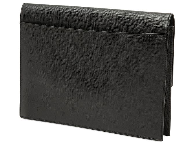 Clutch in pelle nera Saint Laurent Nero - vista 2