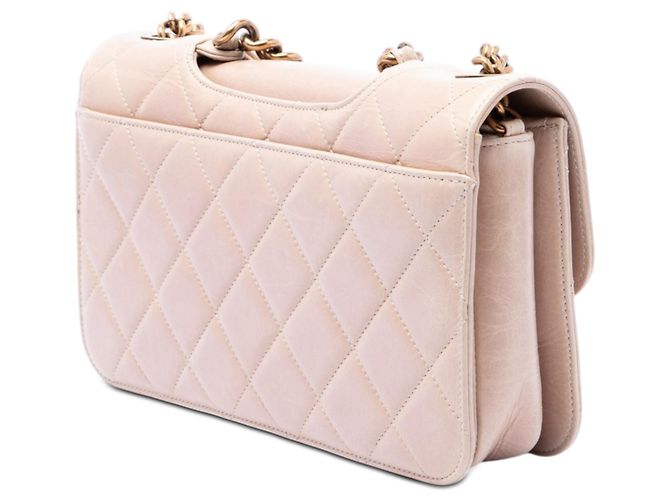 Chanel Beige Medium Quilted Glazed Calfskin Perfect Edge Flap - vista 2