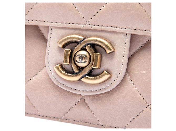 Chanel Beige Medium Quilted Glazed Calfskin Perfect Edge Flap - vista 5