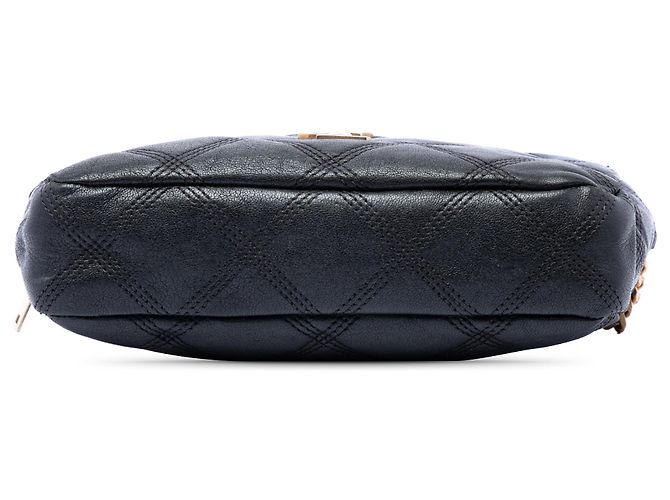 Saint Laurent Borsa a tracolla Becky mini in agnello trapuntato nero con doppia zip - vista 3