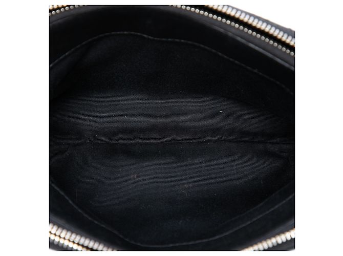 Saint Laurent Borsa a tracolla Becky mini in agnello trapuntato nero con doppia zip - vista 4