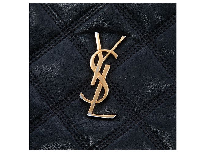 Saint Laurent Borsa a tracolla Becky mini in agnello trapuntato nero con doppia zip - vista 5