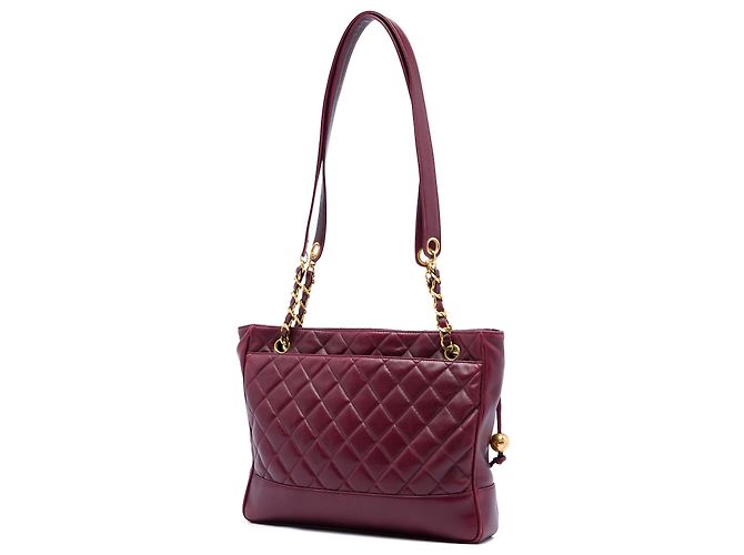 Tote Chanel Red Quilted Lambskin Coco Ball Chain Rosso Bordò - vista 2