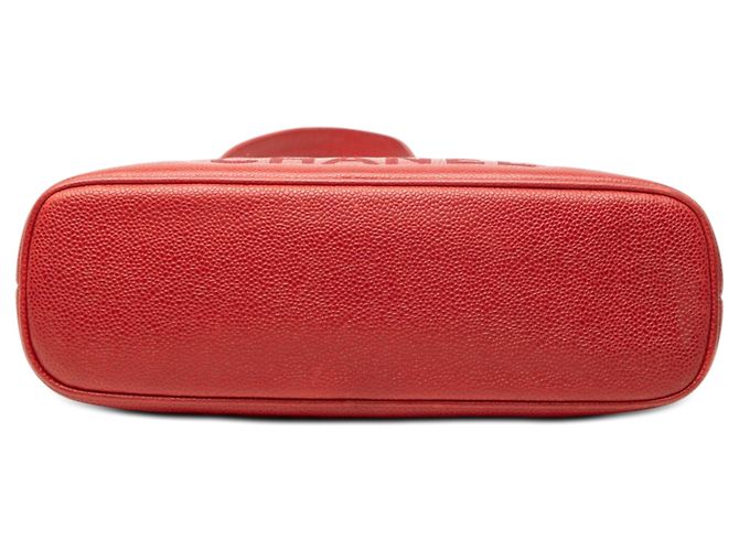 Borsa a Spalla Chanel Red Caviar Logo Chain Rosso - vista 3