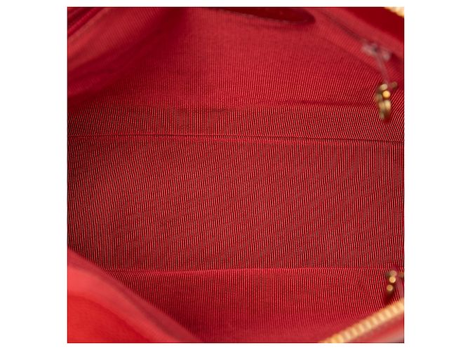 Borsa a Spalla Chanel Red Caviar Logo Chain Rosso - vista 4