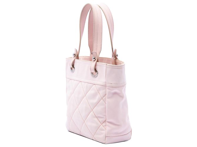 Tote Chanel Pink Small Quilted Canvas Paris Biarritz Rosa - vista 2