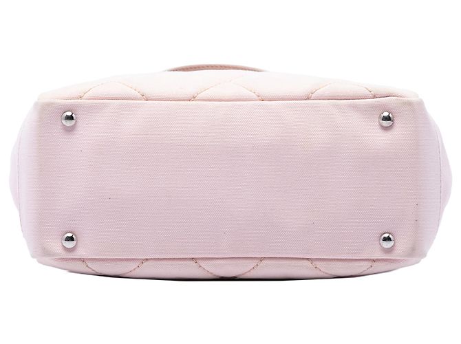 Tote Chanel Pink Small Quilted Canvas Paris Biarritz Rosa - vista 3