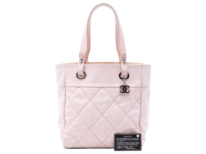 Tote Chanel Pink Small Quilted Canvas Paris Biarritz Rosa - vista 7