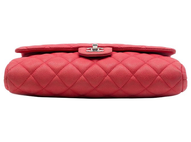 Clutch Chanel Red CC Trapuntata Caviar con Catena Rosso - vista 3