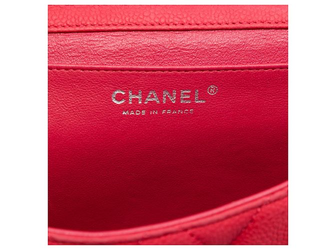 Clutch Chanel Red CC Trapuntata Caviar con Catena Rosso - vista 5