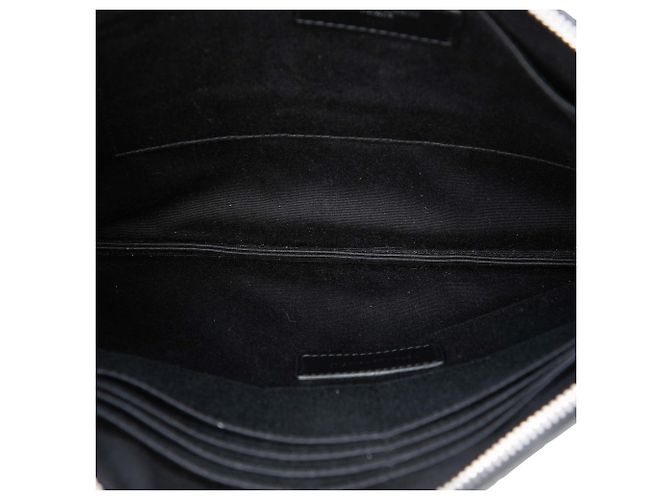 Clutch Saint Laurent in pelle nera con stampa coccodrillo Nero - vista 4
