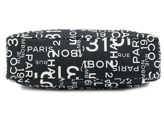 Borsa a Spalla Chanel Black Printed Canvas 31 Rue Cambon Nero - vista 3
