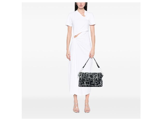 Borsa a Spalla Chanel Black Printed Canvas 31 Rue Cambon Nero - vista 5