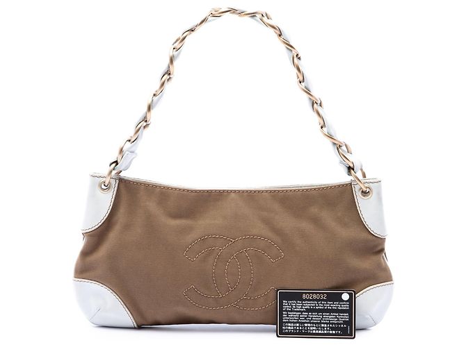 Chanel Olsen Schultertasche aus braunem Canvas - Ansicht 7