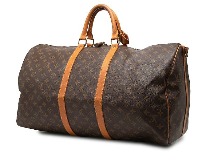 Louis Vuitton Marrone Monogram Keepall Bandouliere 55 - vista 2