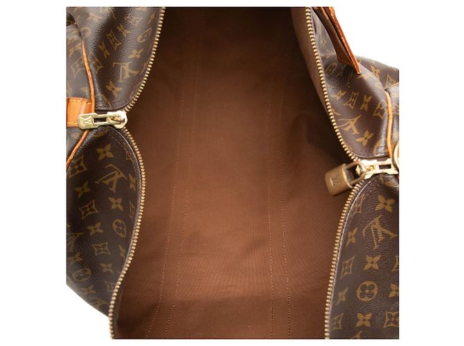 Louis Vuitton Marrone Monogram Keepall Bandouliere 55 - vista 4