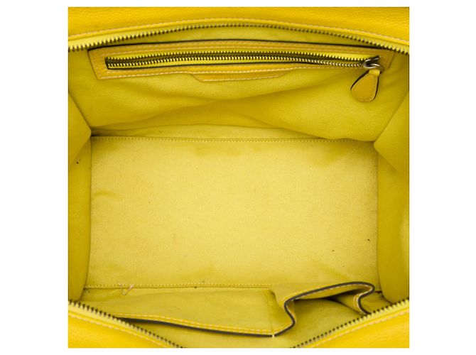 Céline Borsa Tote Luggage in pelle di vitello granulata gialla Celine Giallo - vista 4