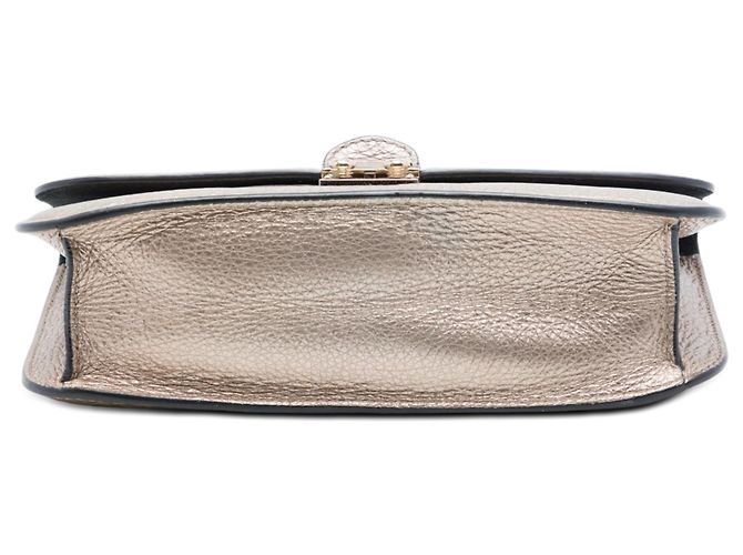 Valentino Gold Medium Metallic Leather Rockstud Glam Lock Crossbody D'oro - vista 3