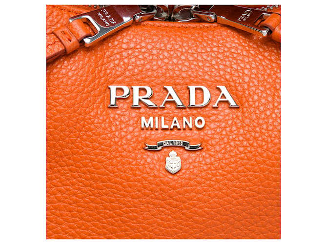 Borsa Prada Orange Vitello Phenix Arancione - vista 5