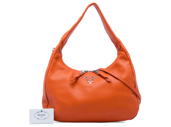 Borsa Prada Orange Vitello Phenix Arancione - vista 7