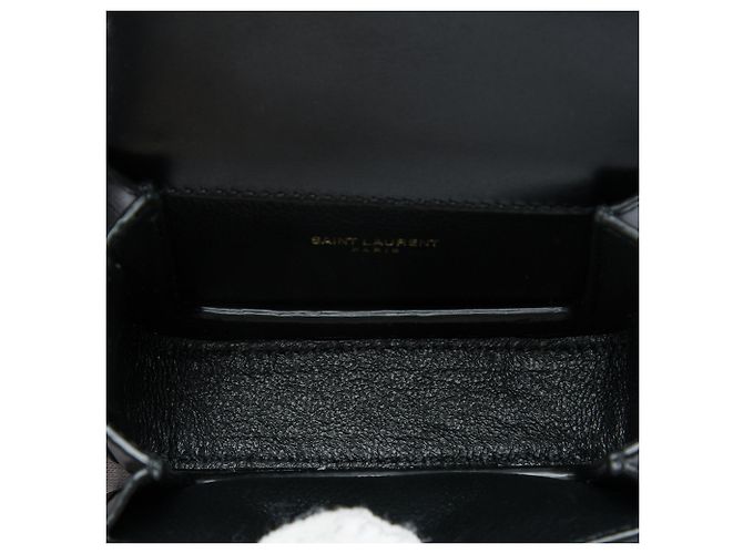 Borsa Solferino in micro pelle di vitello nera Saint Laurent con scatola Nero - vista 4