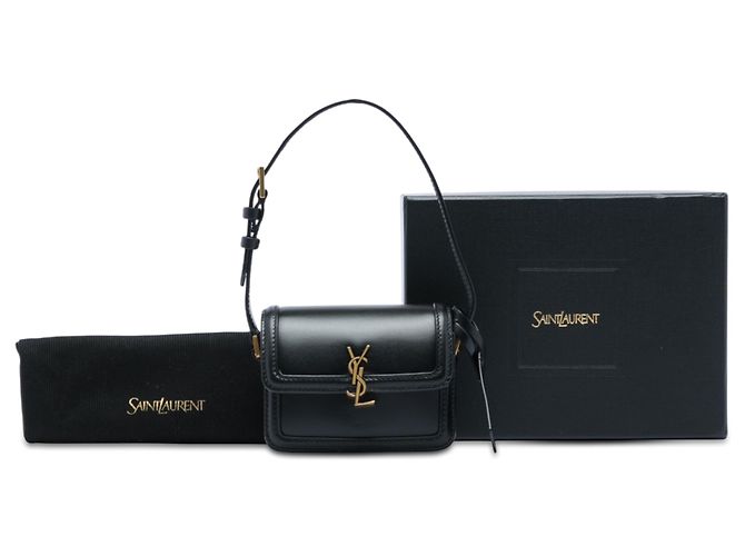 Borsa Solferino in micro pelle di vitello nera Saint Laurent con scatola Nero - vista 6