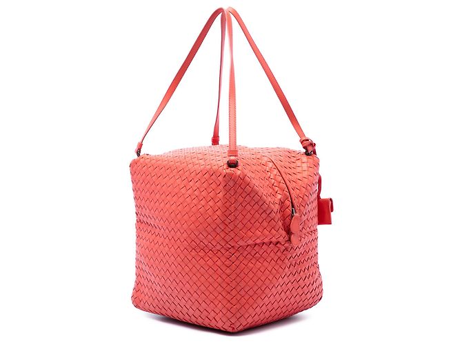 Bolsa de ombro Cube em couro nappa Intrecciato laranja Bottega Veneta - vista 2