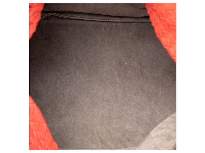 Bolsa de ombro Cube em couro nappa Intrecciato laranja Bottega Veneta - vista 4