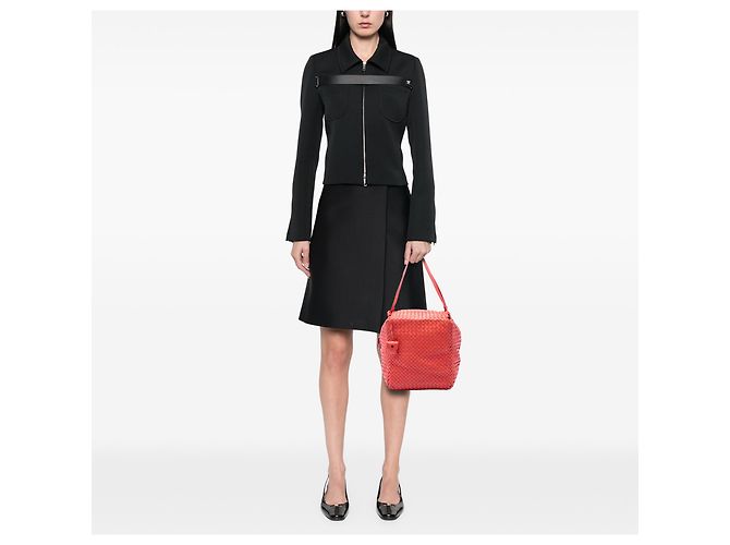 Bolsa de ombro Cube em couro nappa Intrecciato laranja Bottega Veneta - vista 6