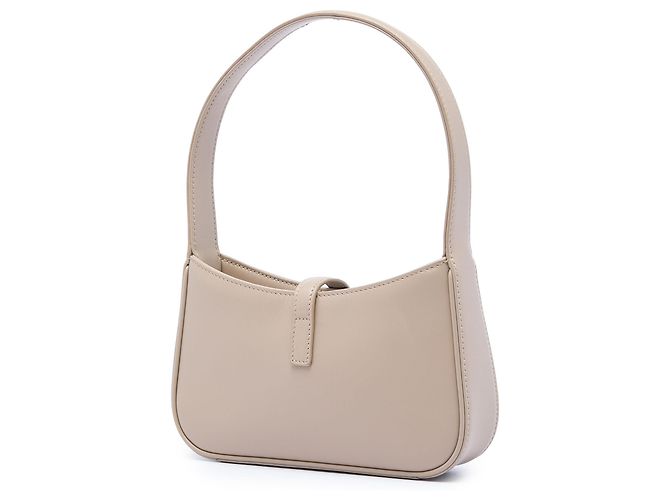Saint Laurent Mini Le 5 a 7 in pelle di vitello liscia beige - vista 2