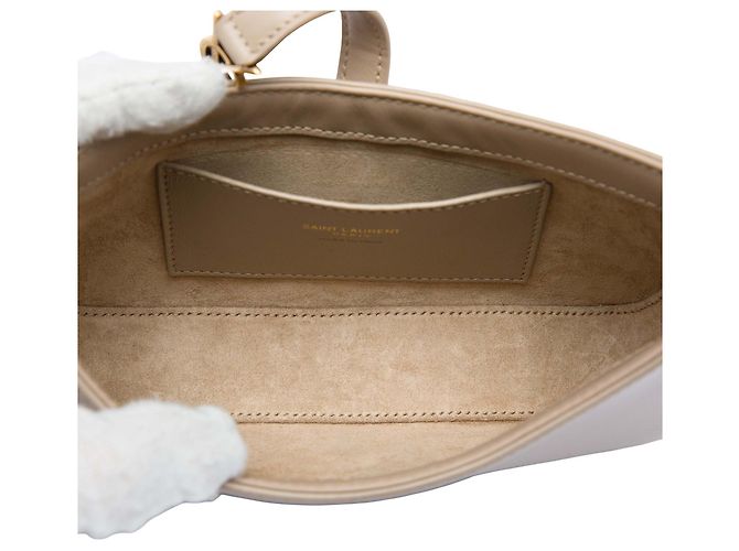 Saint Laurent Mini Le 5 a 7 in pelle di vitello liscia beige - vista 4