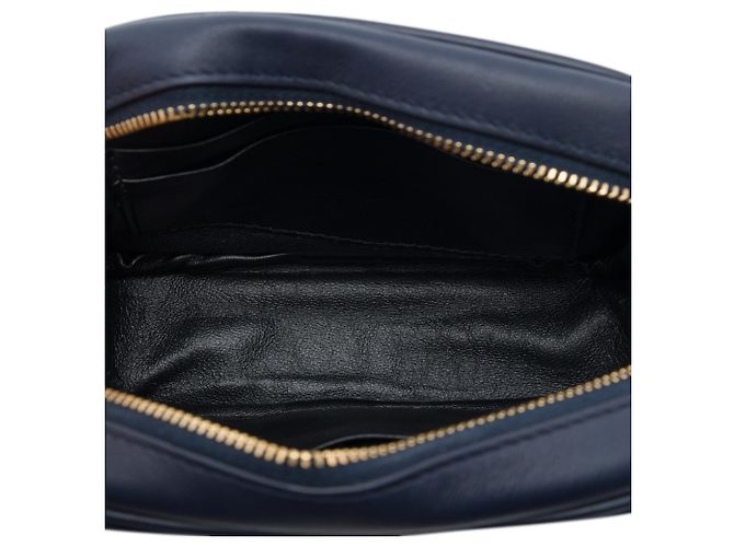 Borsa Blogger in pelle di vitello blu con monogramma Saint Laurent Blu navy - vista 4
