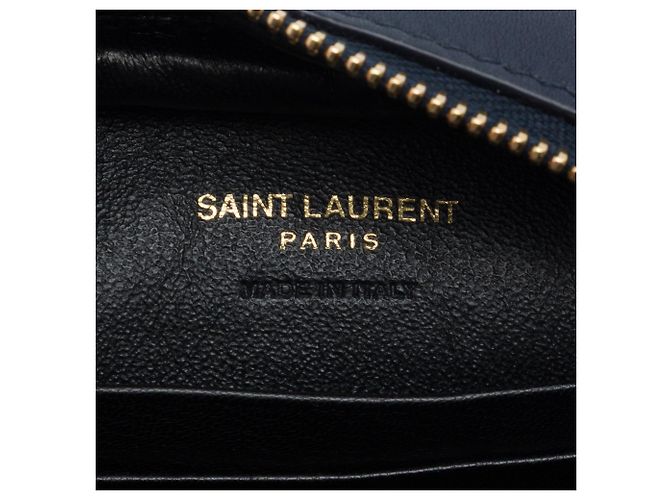Borsa Blogger in pelle di vitello blu con monogramma Saint Laurent Blu navy - vista 5