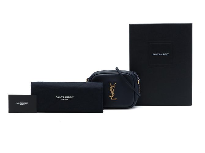 Borsa Blogger in pelle di vitello blu con monogramma Saint Laurent Blu navy - vista 7