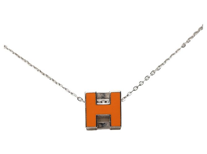 Collana con pendente Cage D in argento placcato palladio Hermès - vista 2