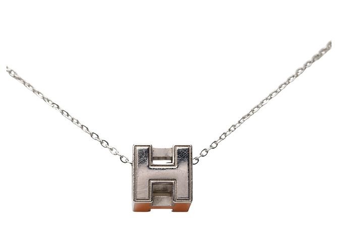 Collana con pendente Cage D in argento placcato palladio Hermès - vista 3