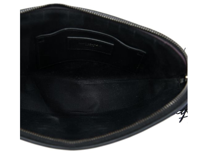 Borsa a tracolla Saint Laurent in pelle nera con monogramma, cuore e nappa Nero - vista 4
