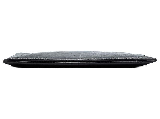 Pochette con zip Saint Laurent in pelle nera con stampa coccodrillo e monogramma Nero - vista 3