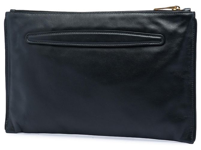 Clutch in pelle nera con borchie e zip Miu Miu Nero - vista 2