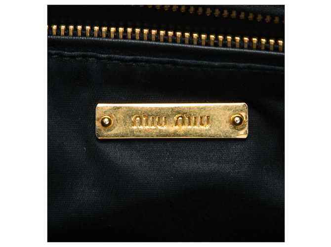 Clutch in pelle nera con borchie e zip Miu Miu Nero - vista 5
